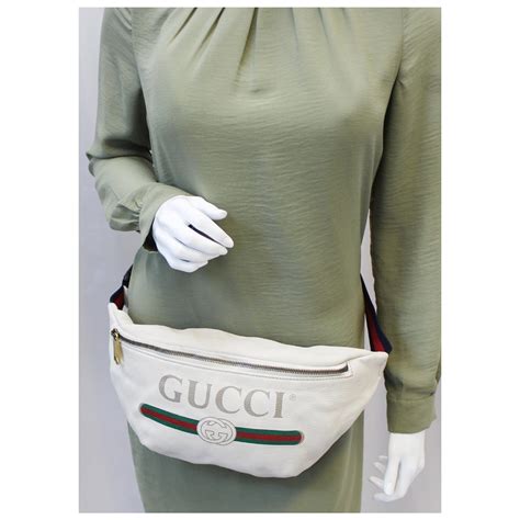 gucci white leather bum bag|black gucci side bag.